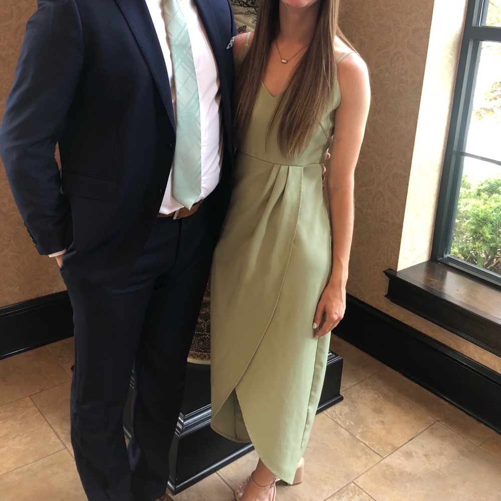 Light green midi dress